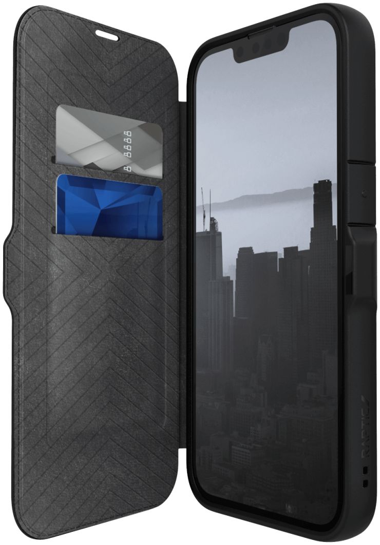 Raptic Urban Folio Apple iPhone 14 Hoesje Duurzaam Book Case Zwart afbeelding 2