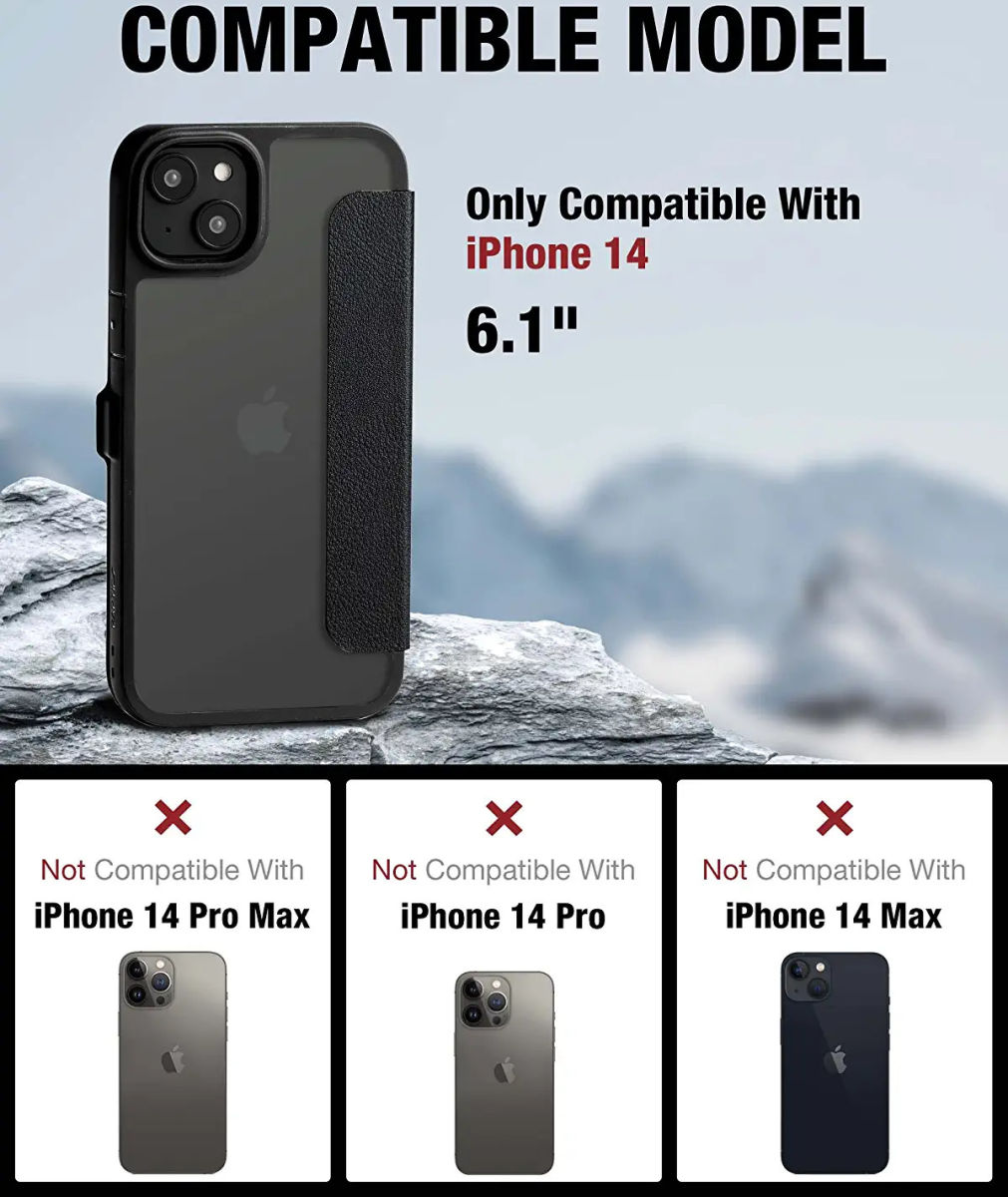 Raptic Urban Folio Apple iPhone 14 Hoesje Duurzaam Book Case Zwart afbeelding 7