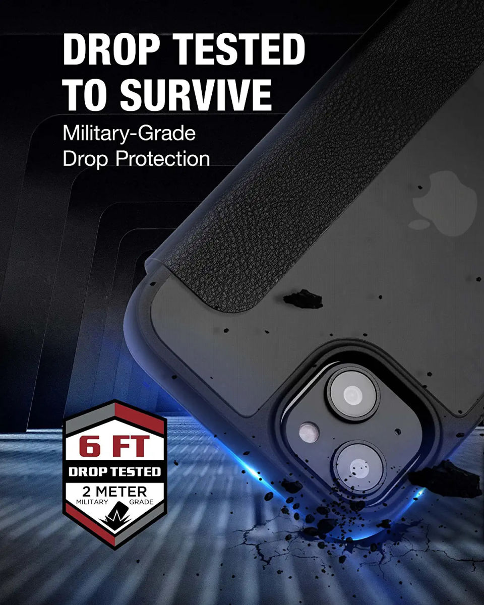 Raptic Urban Folio Apple iPhone 14 Hoesje Duurzaam Book Case Zwart afbeelding 3