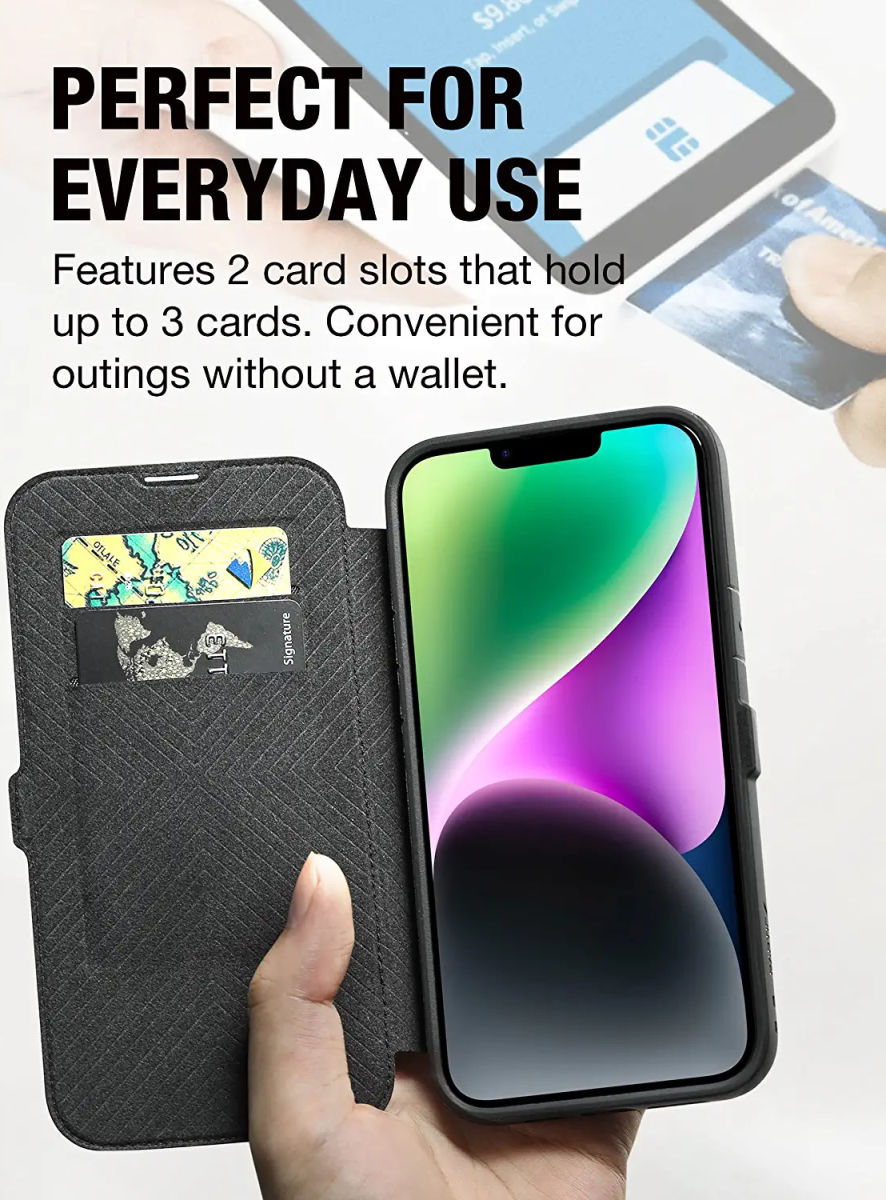 Raptic Urban Folio Apple iPhone 14 Hoesje Duurzaam Book Case Zwart afbeelding 6