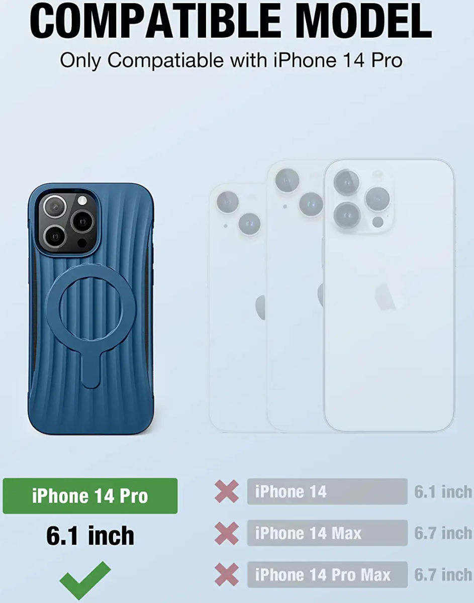 Raptic Clutch MagSafe Apple iPhone 14 Pro Hoesje Duurzaam Blauw afbeelding 7