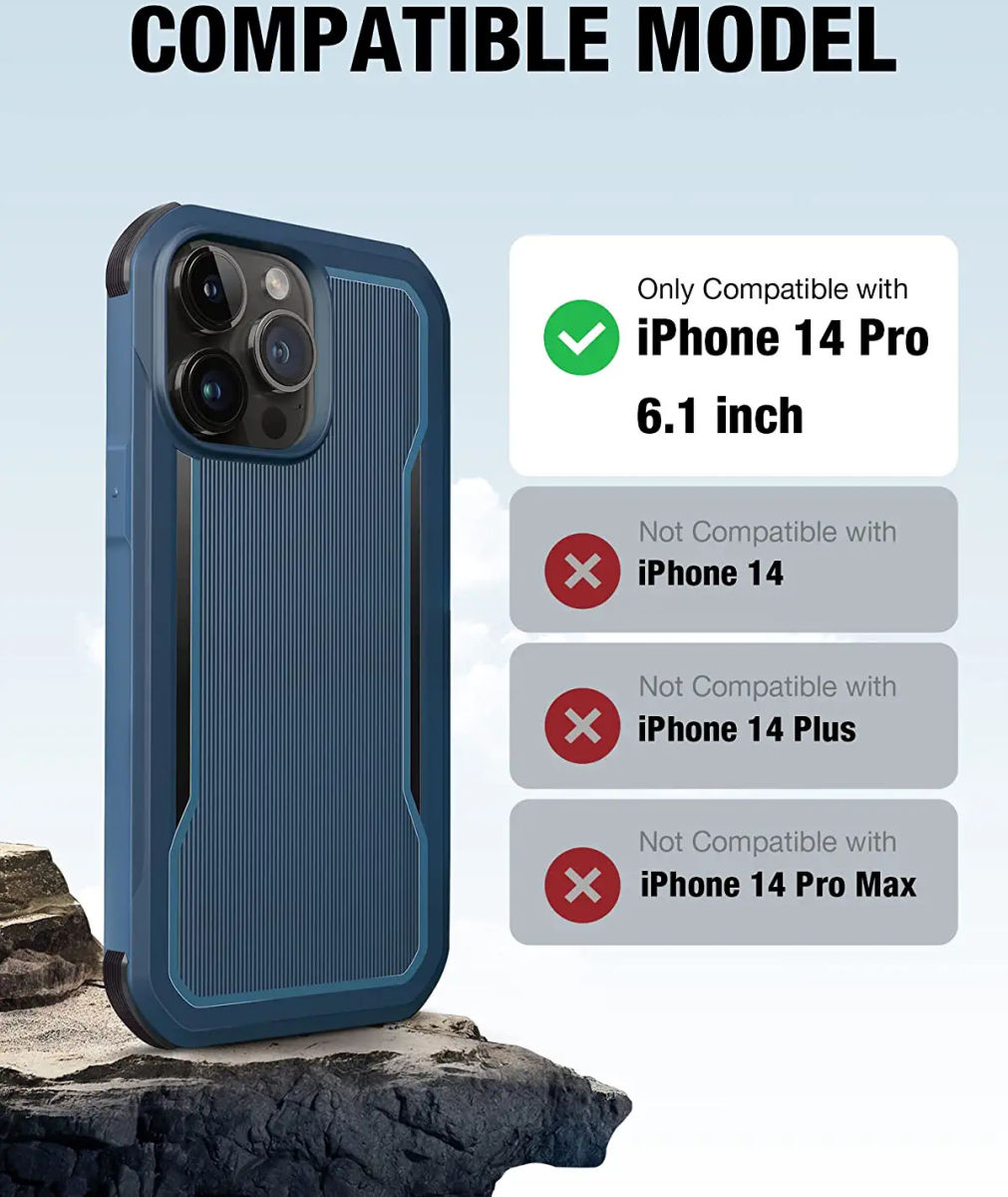 Raptic Fort MagSafe Apple iPhone 14 Pro Hoesje Militair Getest Blauw afbeelding 7