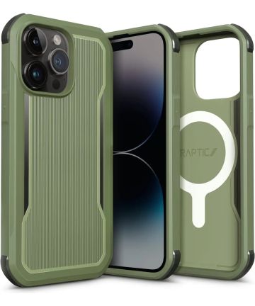 Raptic Fort MagSafe Apple iPhone 14 Pro Hoesje Militair Getest Groen Hoesjes
