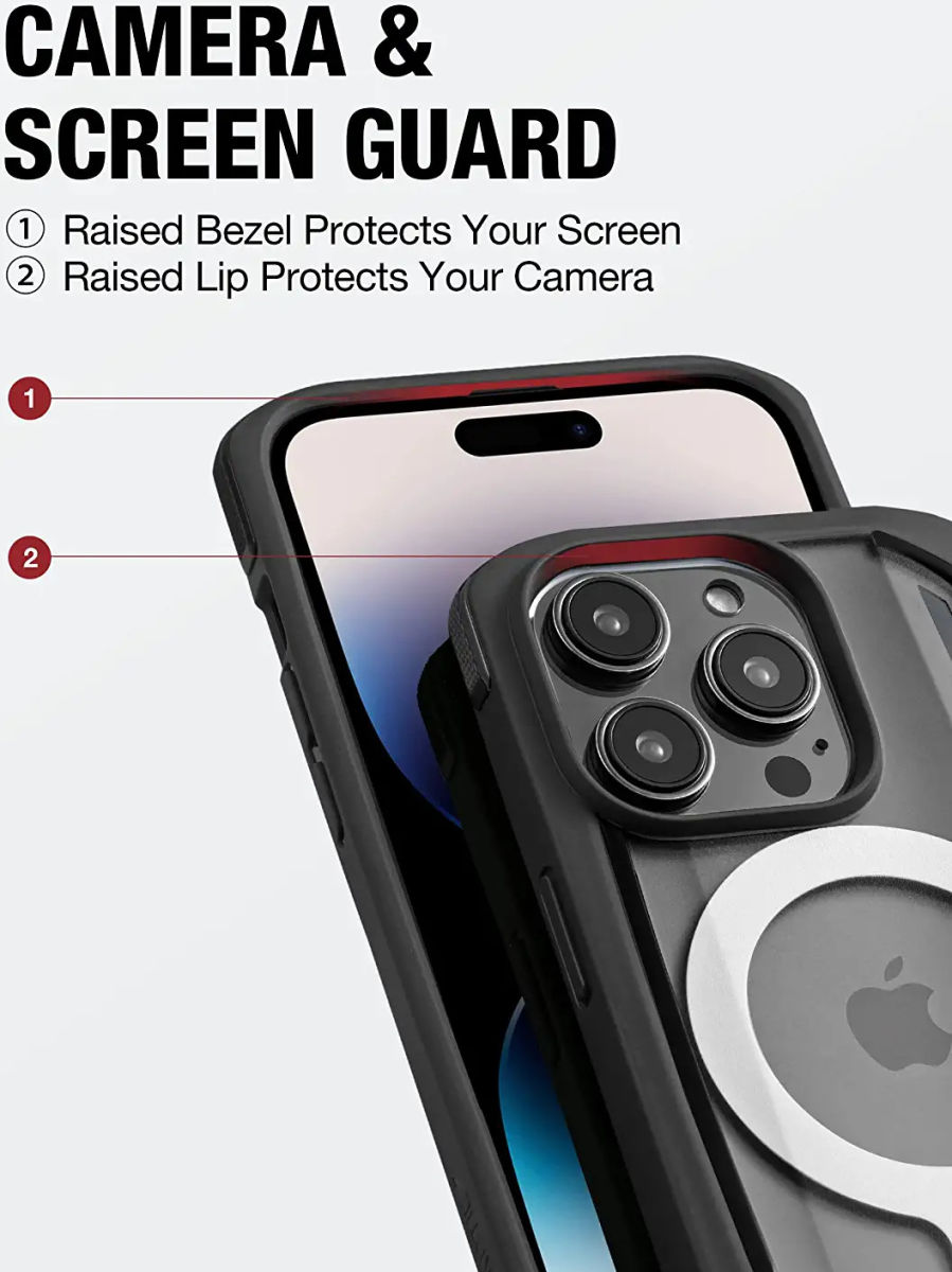 Raptic Secure MagSafe iPhone 14 Pro Hoesje Duurzaam Back Cover Zwart afbeelding 6