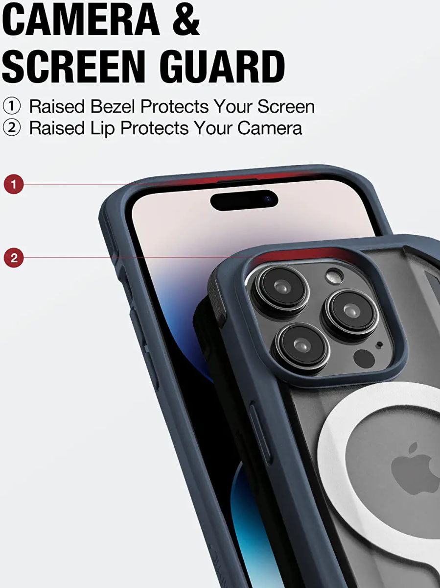 Raptic Secure MagSafe iPhone 14 Pro Hoesje Duurzaam Back Cover Blauw afbeelding 6