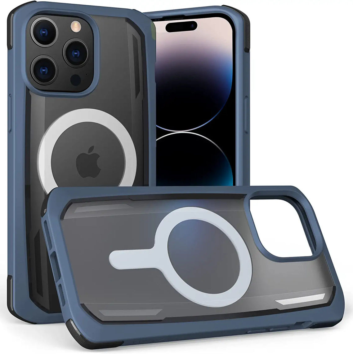 Raptic Secure MagSafe iPhone 14 Pro Hoesje Duurzaam Back Cover Blauw afbeelding 1