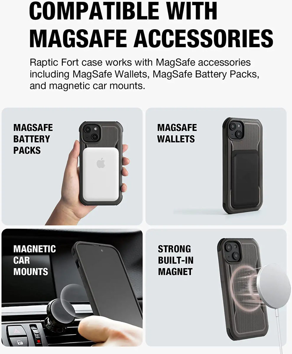 Raptic Fort MagSafe Apple iPhone 14 Plus Hoesje Militair Getest Zwart afbeelding 3