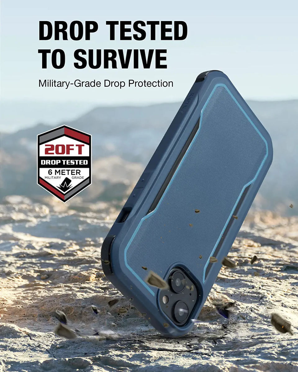 Raptic Fort MagSafe Apple iPhone 14 Plus Hoesje Militair Getest Blauw afbeelding 4