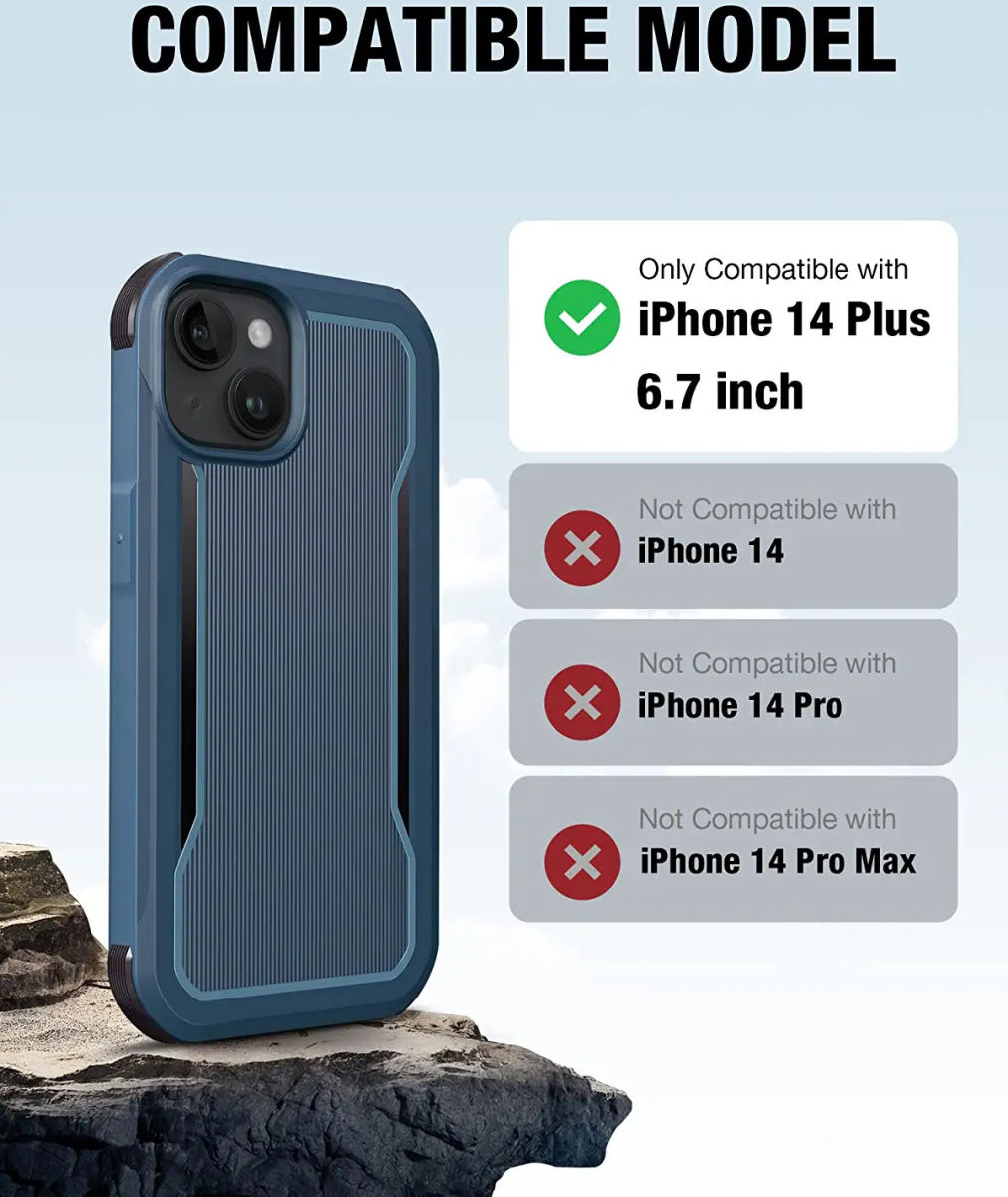 Raptic Fort MagSafe Apple iPhone 14 Plus Hoesje Militair Getest Blauw afbeelding 7