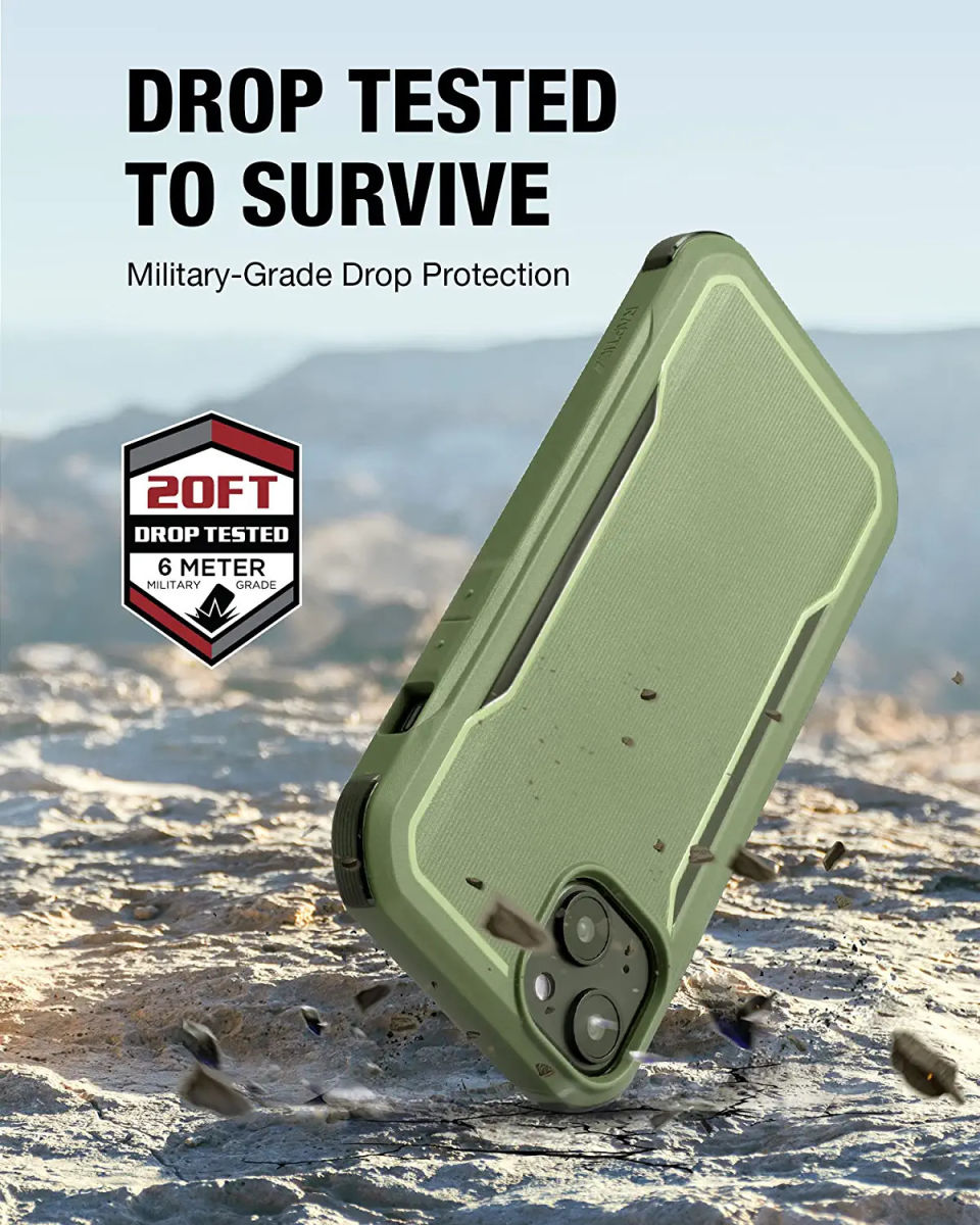 Raptic Fort MagSafe Apple iPhone 14 Plus Hoesje Militair Getest Groen afbeelding 4