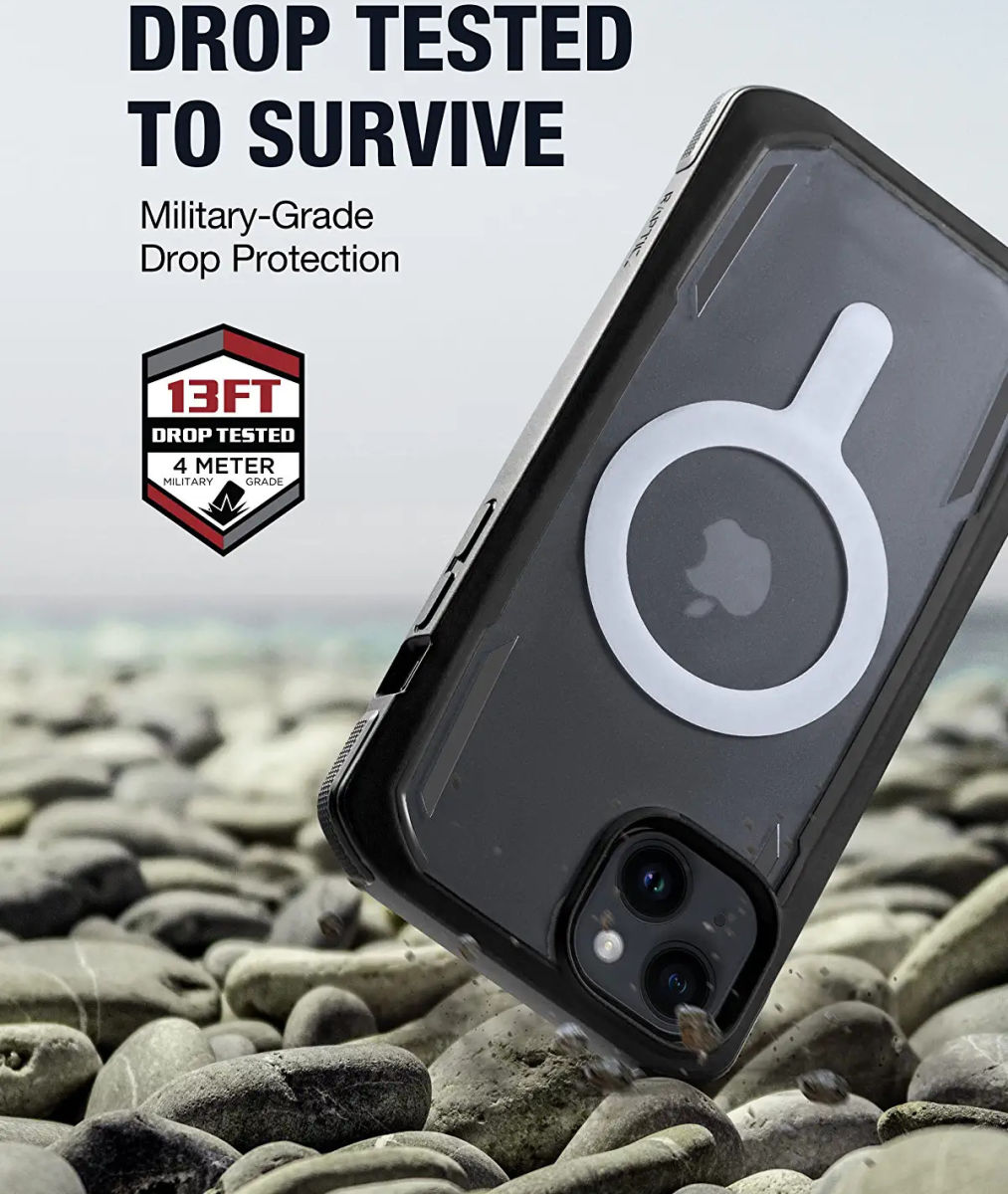 Raptic Secure MagSafe iPhone 14 Plus Hoesje Duurzaam Back Cover Zwart afbeelding 4