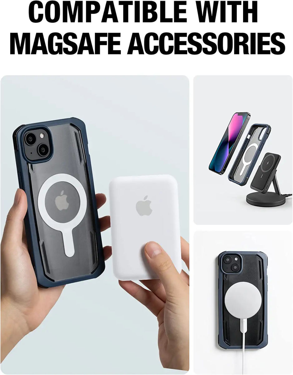 Raptic Secure MagSafe iPhone 14 Plus Hoesje Duurzaam Back Cover Blauw afbeelding 3
