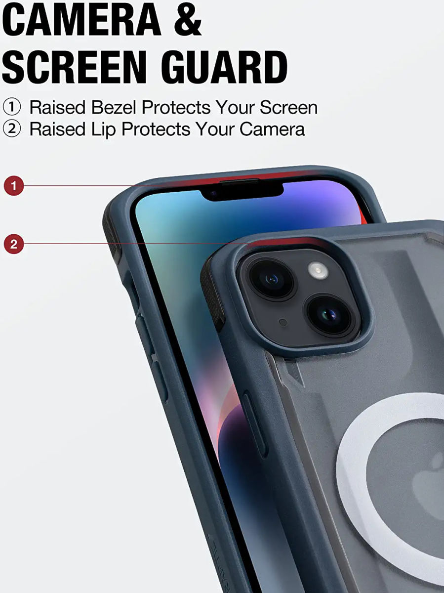 Raptic Secure MagSafe iPhone 14 Plus Hoesje Duurzaam Back Cover Blauw afbeelding 6