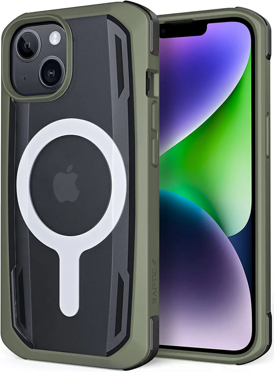 Raptic Secure MagSafe iPhone 14 Plus Hoesje Duurzaam Back Cover Groen afbeelding 1