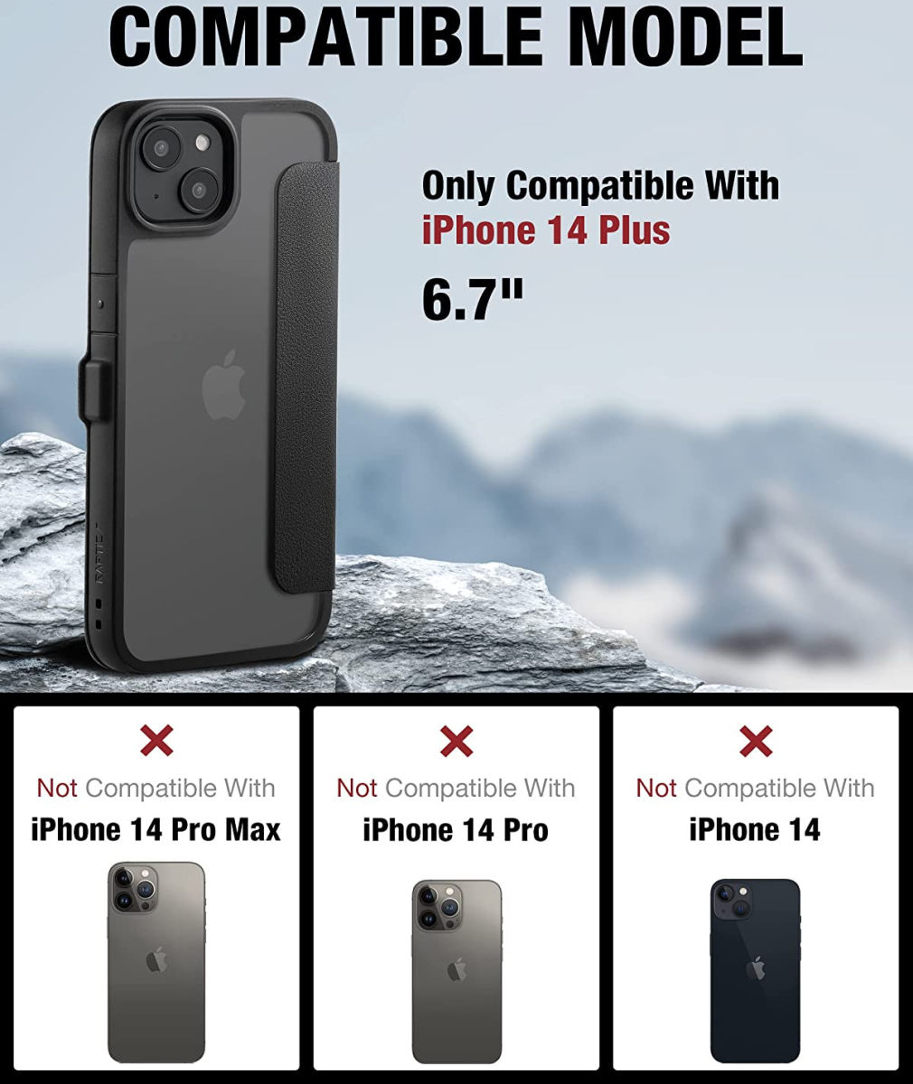 Raptic Urban Folio Apple iPhone 14 Plus Hoesje Duurzaam Zwart afbeelding 8