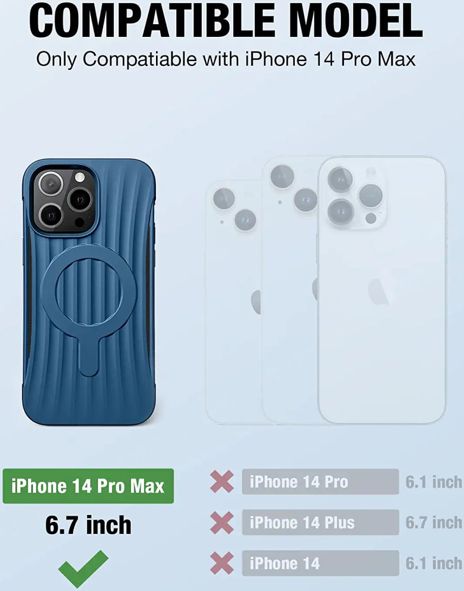 Raptic Clutch MagSafe iPhone 14 Pro Max Hoesje Duurzaam Blauw afbeelding 7