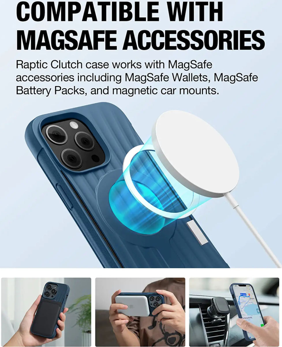 Raptic Clutch MagSafe iPhone 14 Pro Max Hoesje Duurzaam Blauw afbeelding 3