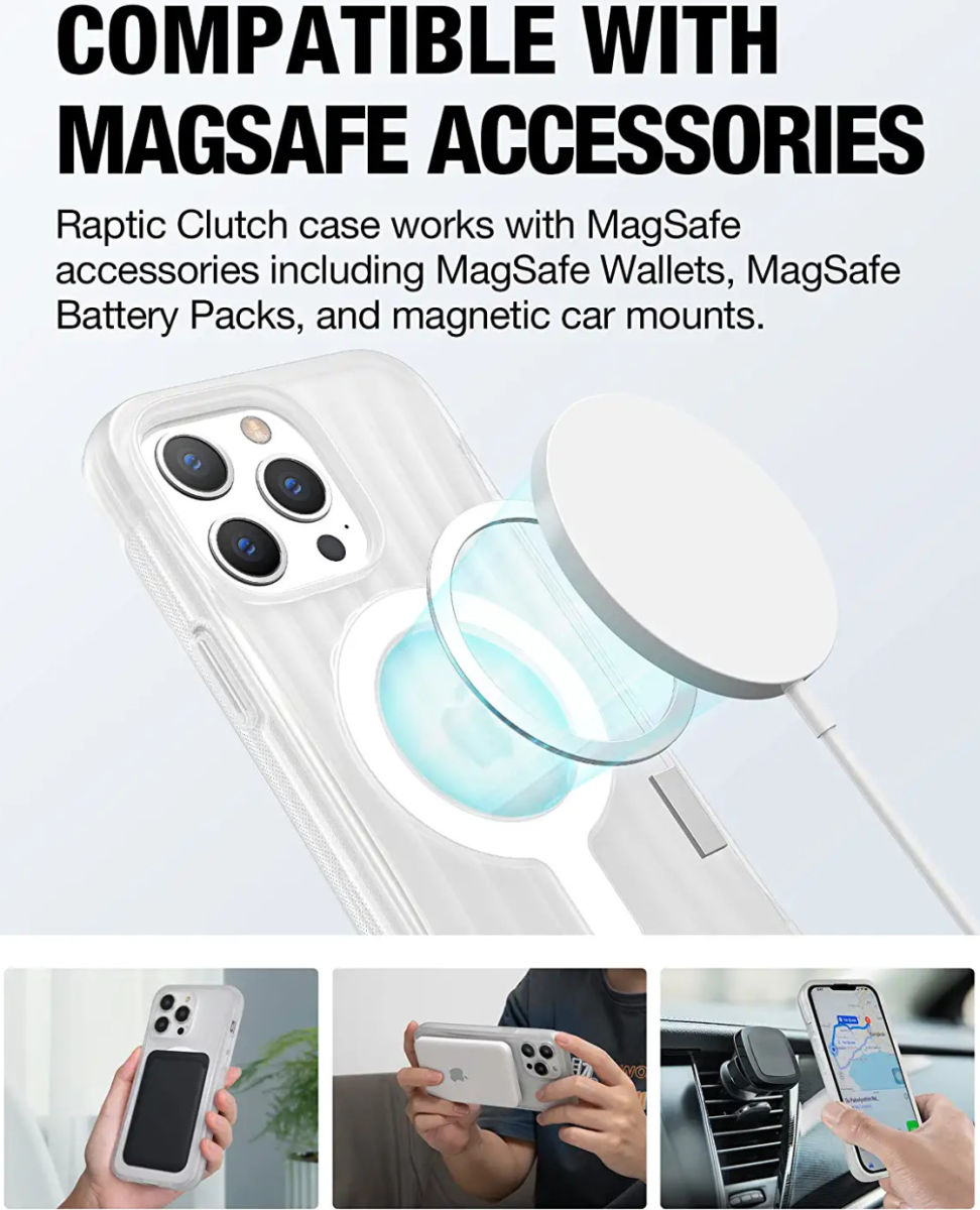 Raptic Clutch MagSafe iPhone 14 Pro Max Hoesje Duurzaam Transparant afbeelding 3