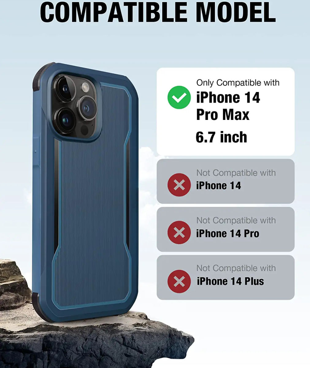 Raptic Fort MagSafe iPhone 14 Pro Max Hoesje Militair Getest 6M Blauw afbeelding 7