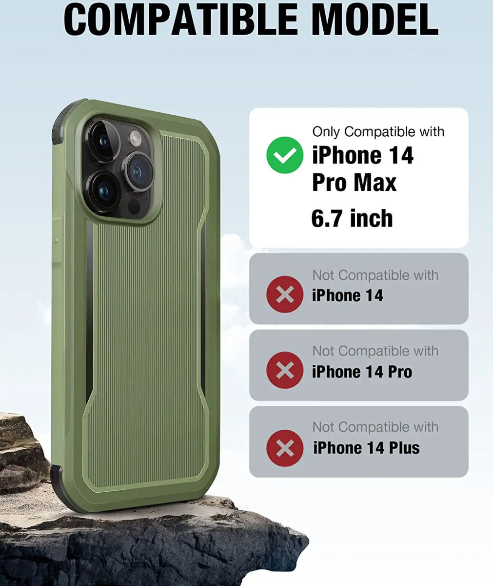 Raptic Fort MagSafe iPhone 14 Pro Max Hoesje Militair Getest 6M Groen afbeelding 7