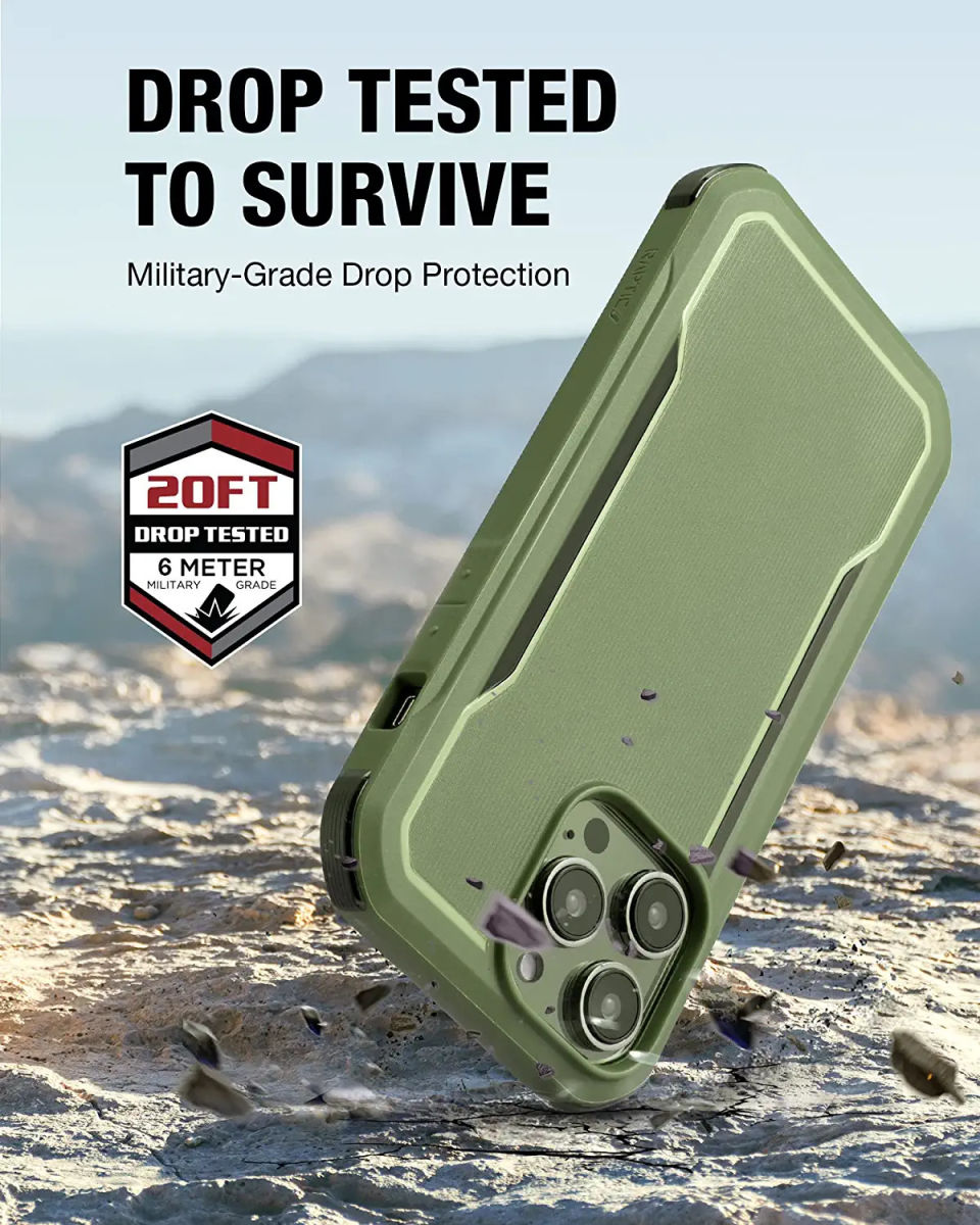 Raptic Fort MagSafe iPhone 14 Pro Max Hoesje Militair Getest 6M Groen afbeelding 4
