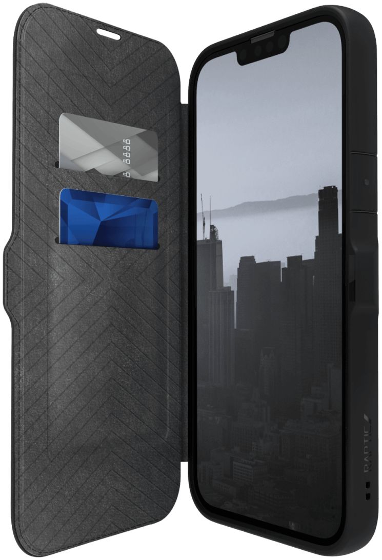 Raptic Urban Folio iPhone 14 Pro Max Hoesje Duurzaam Book Case Zwart afbeelding 2