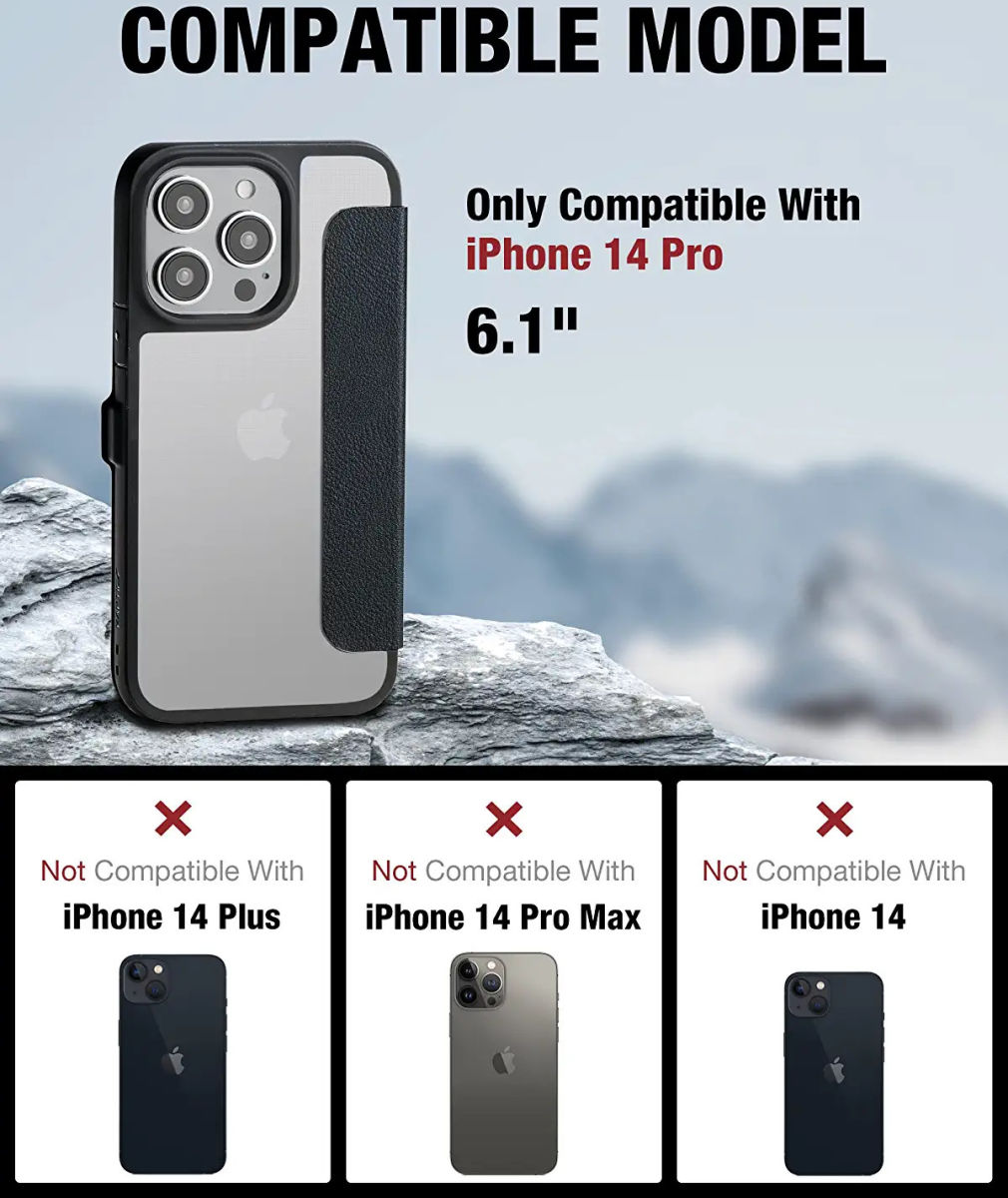 Raptic Urban Folio iPhone 14 Pro Max Hoesje Duurzaam Book Case Zwart afbeelding 7