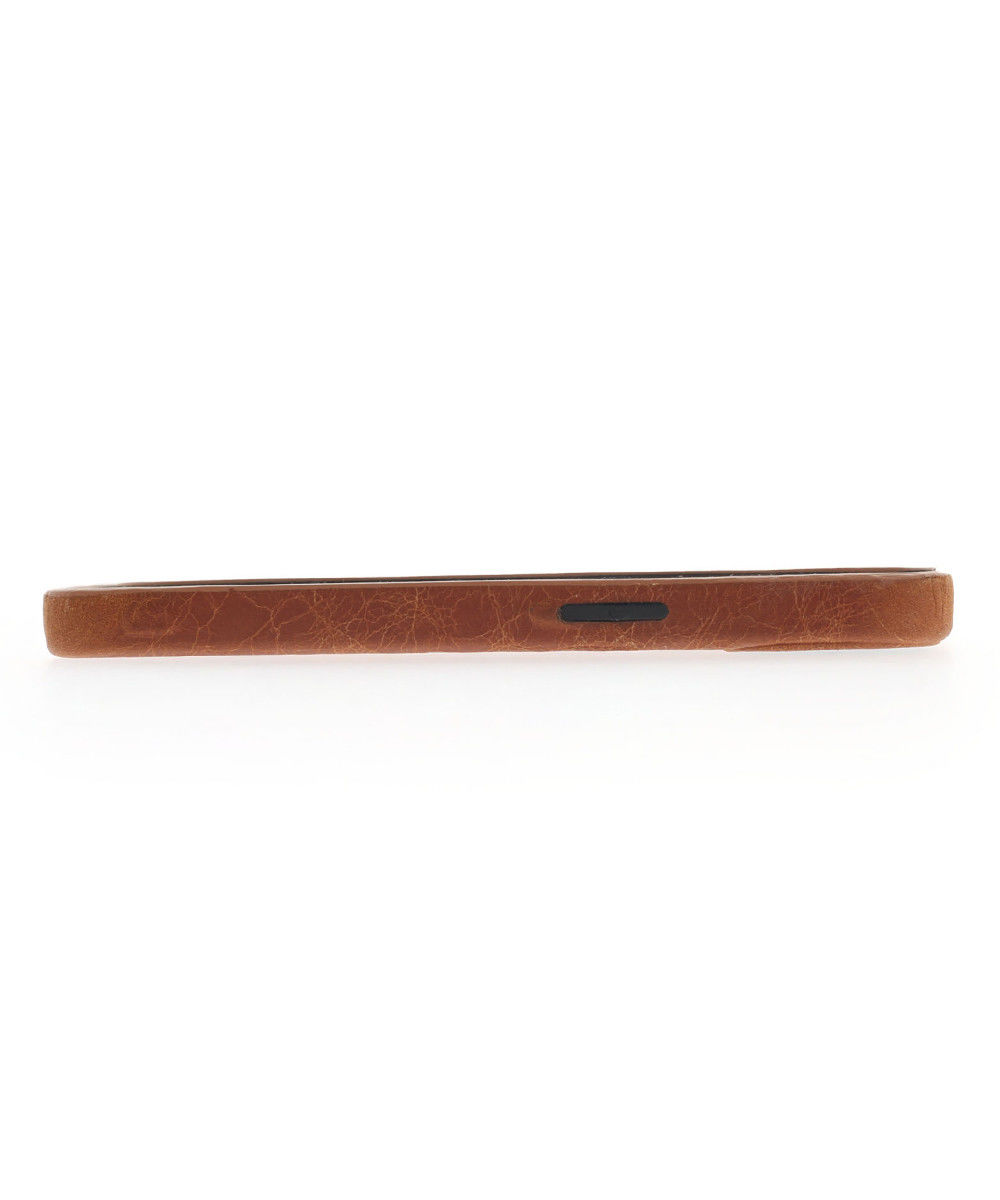 Minim Apple iPhone 14 Hoesje Echt Leer Back Cover Cognac afbeelding 8