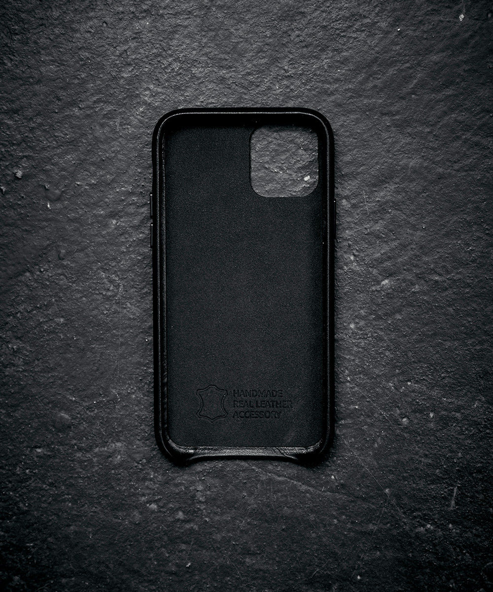 Minim Apple iPhone 14 Pro Hoesje Echt Leer Back Cover Zwart afbeelding 4