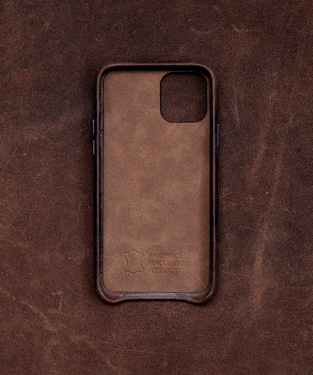 Minim Apple iPhone 14 Pro Max Hoesje Back Cover Echt Leer Bruin afbeelding 4