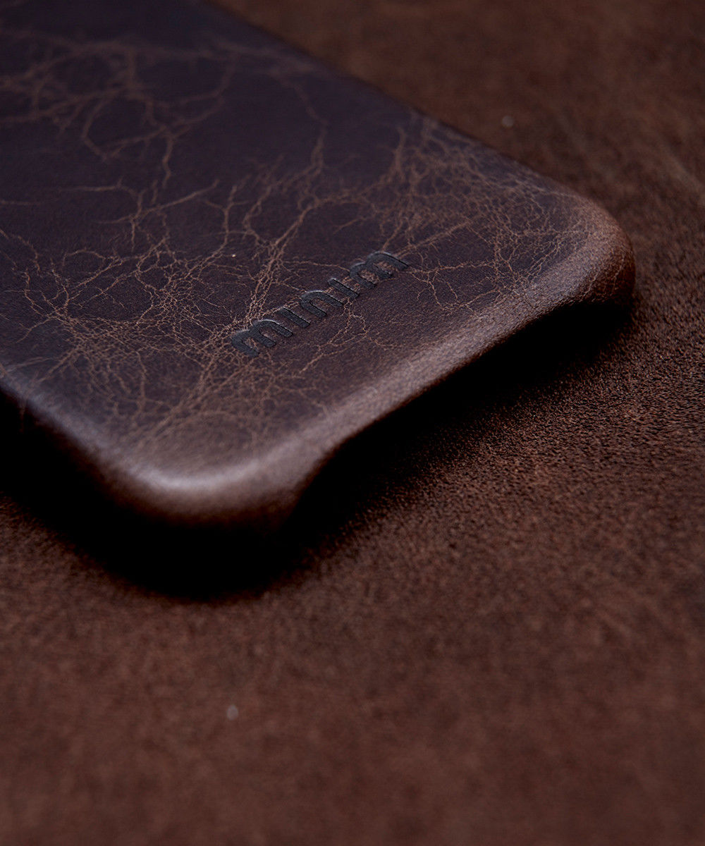 Minim Apple iPhone 14 Pro Max Hoesje Back Cover Echt Leer Bruin afbeelding 5