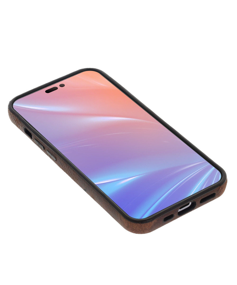 Minim Apple iPhone 14 Pro Max Hoesje Back Cover Echt Leer Bruin afbeelding 6