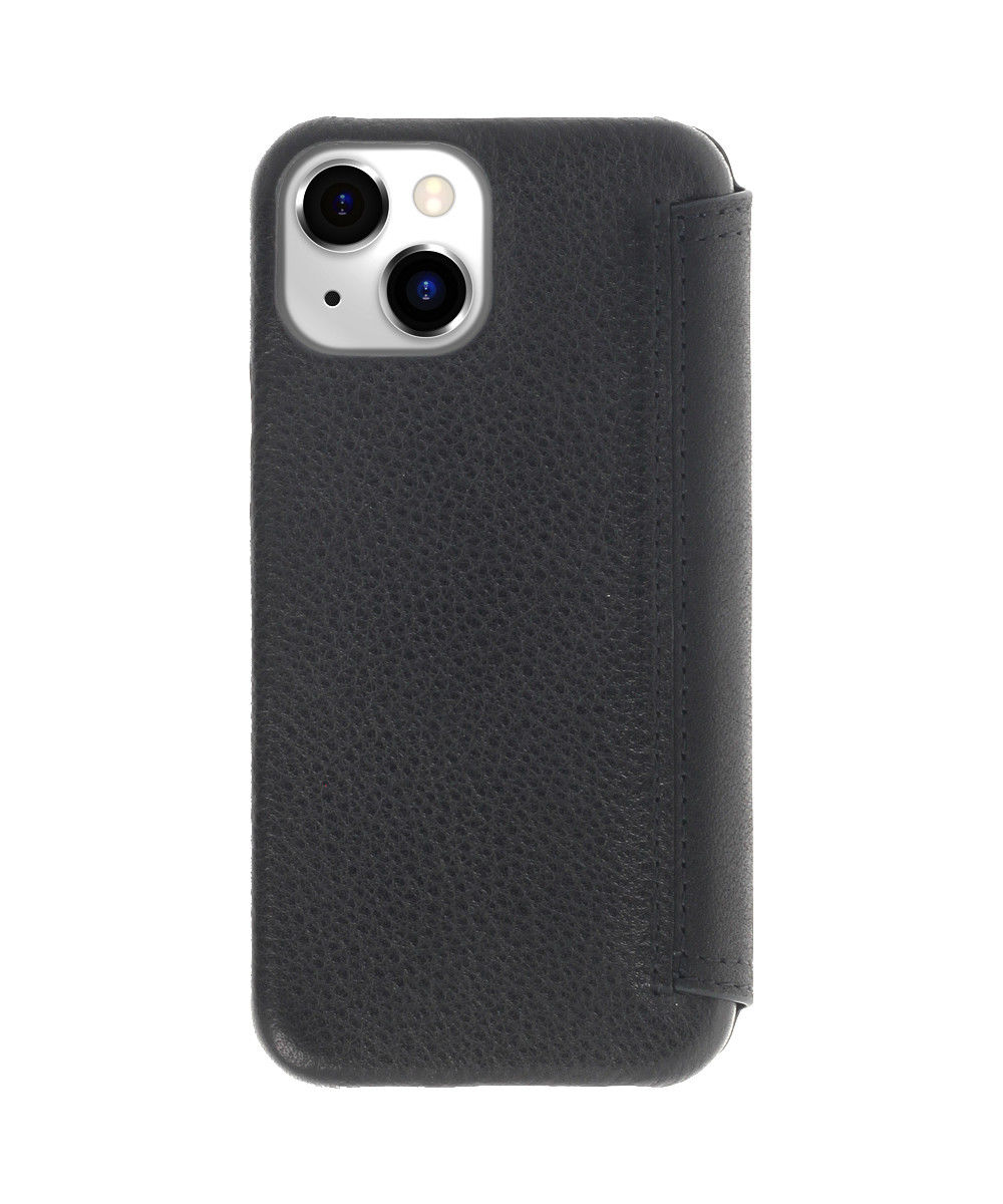 Minim Apple iPhone 14 Hoesje Wallet Book Case Echt Leer Zwart afbeelding 2