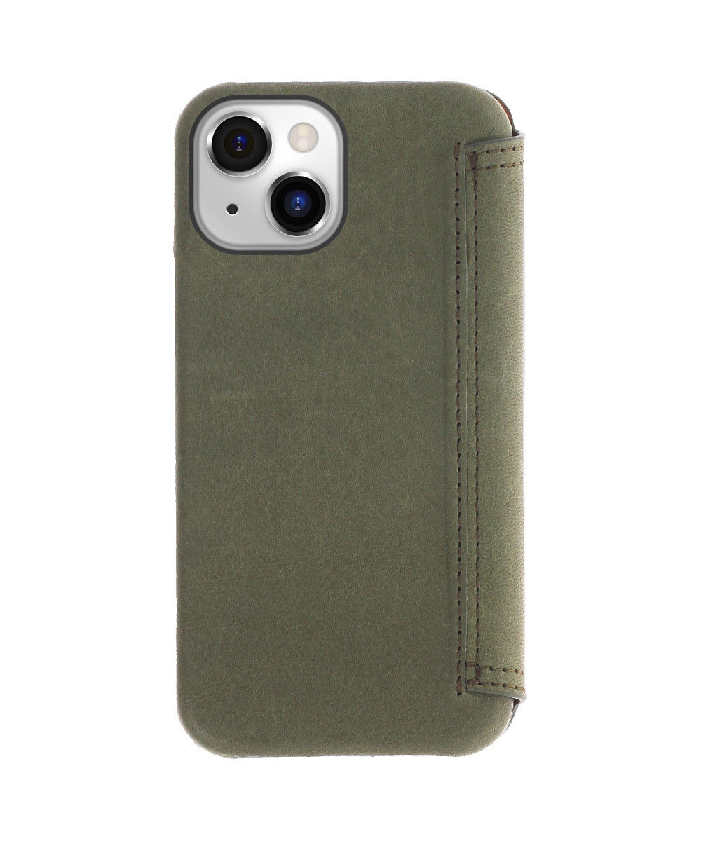 Minim Apple iPhone 14 Hoesje Wallet Book Case Echt Leer Groen afbeelding 2
