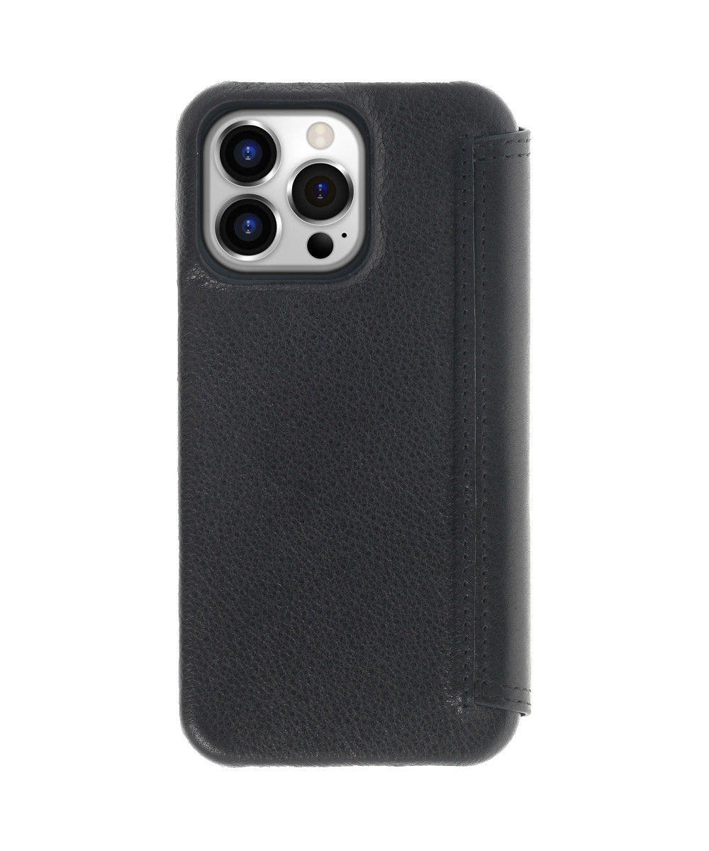 Minim Apple iPhone 14 Pro Hoesje Wallet Book Case Echt Leer Zwart afbeelding 2