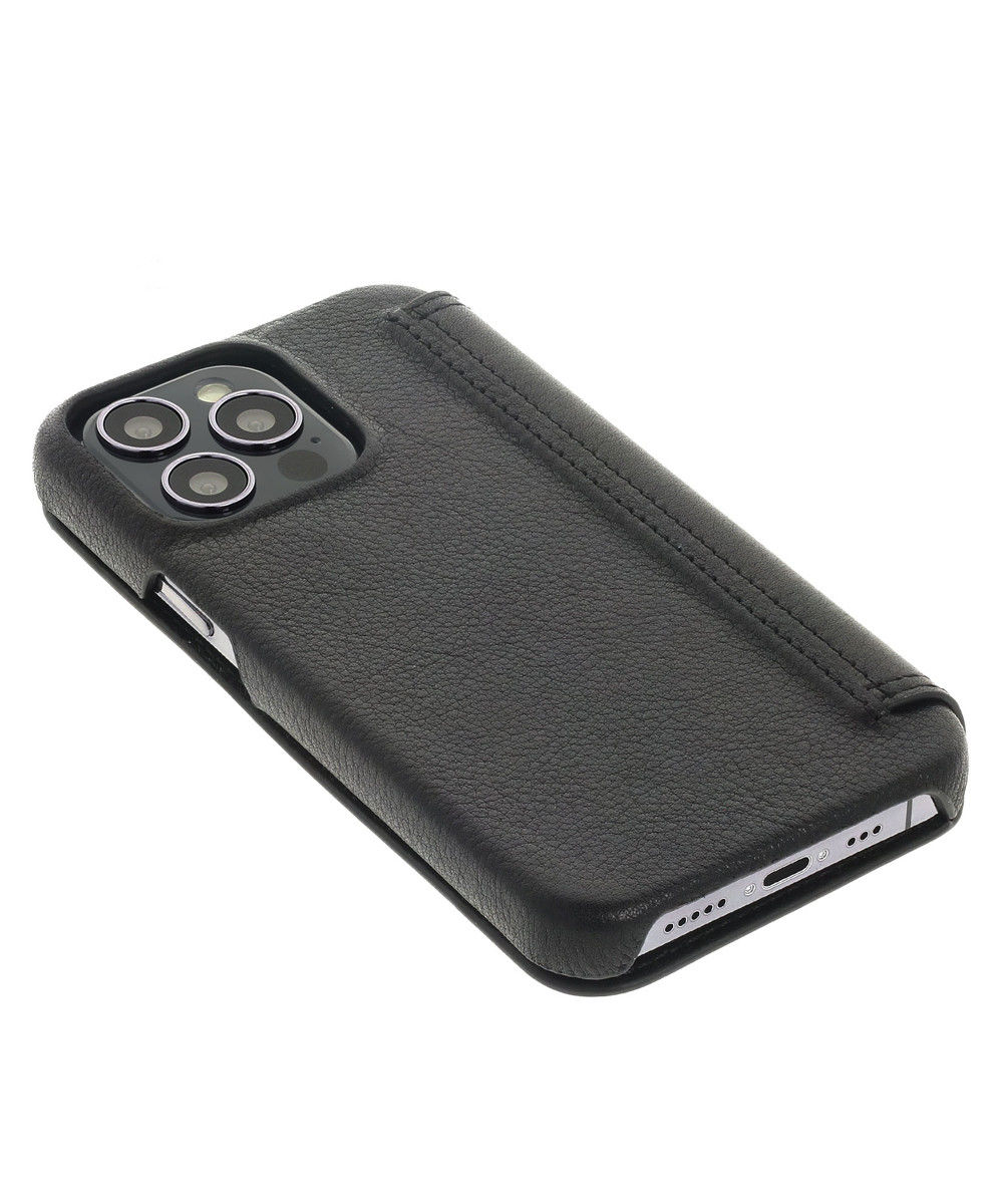 Minim Apple iPhone 14 Pro Hoesje Wallet Book Case Echt Leer Zwart afbeelding 5