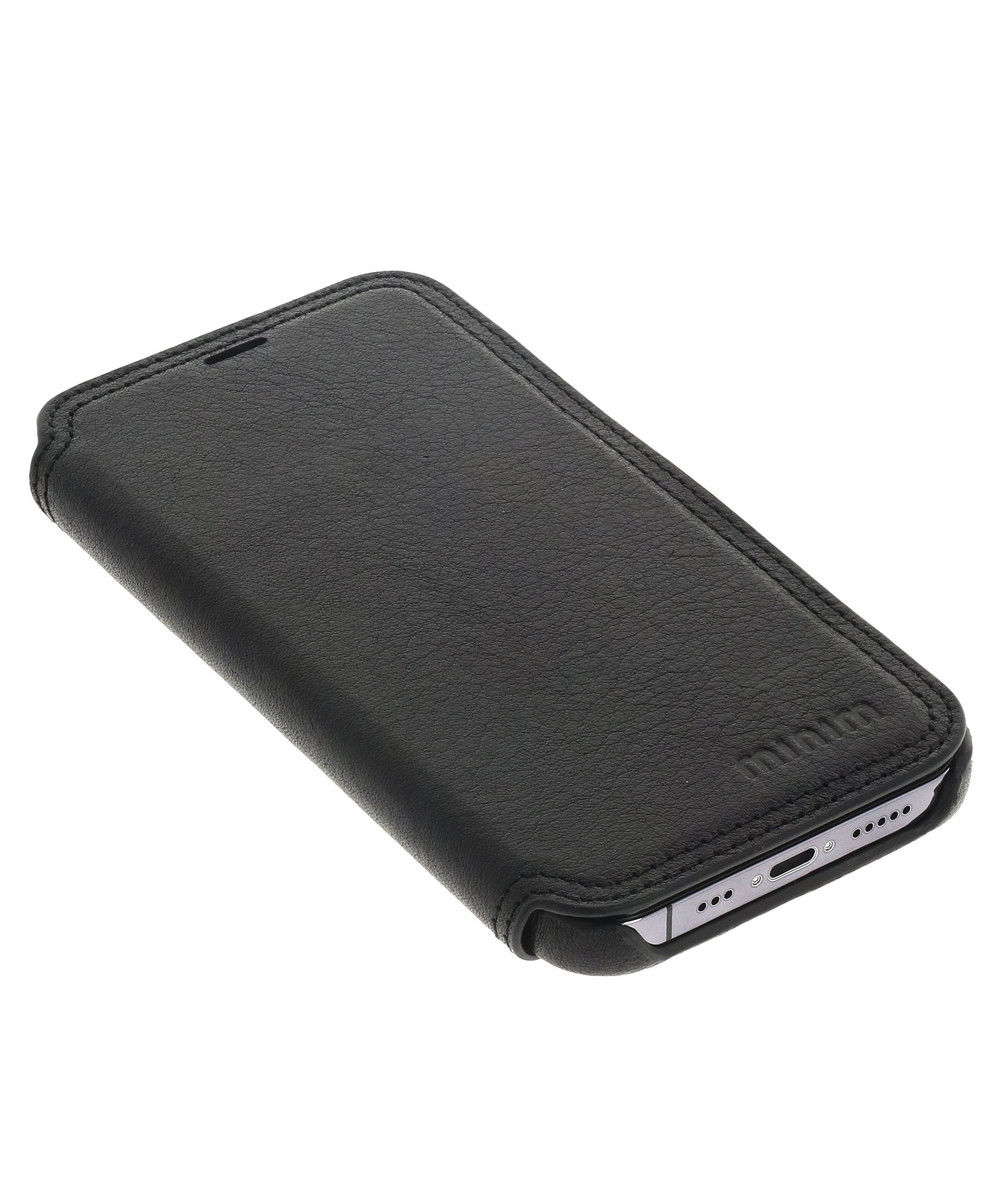 Minim Apple iPhone 14 Plus Hoesje Wallet Book Case Echt Leer Zwart afbeelding 6