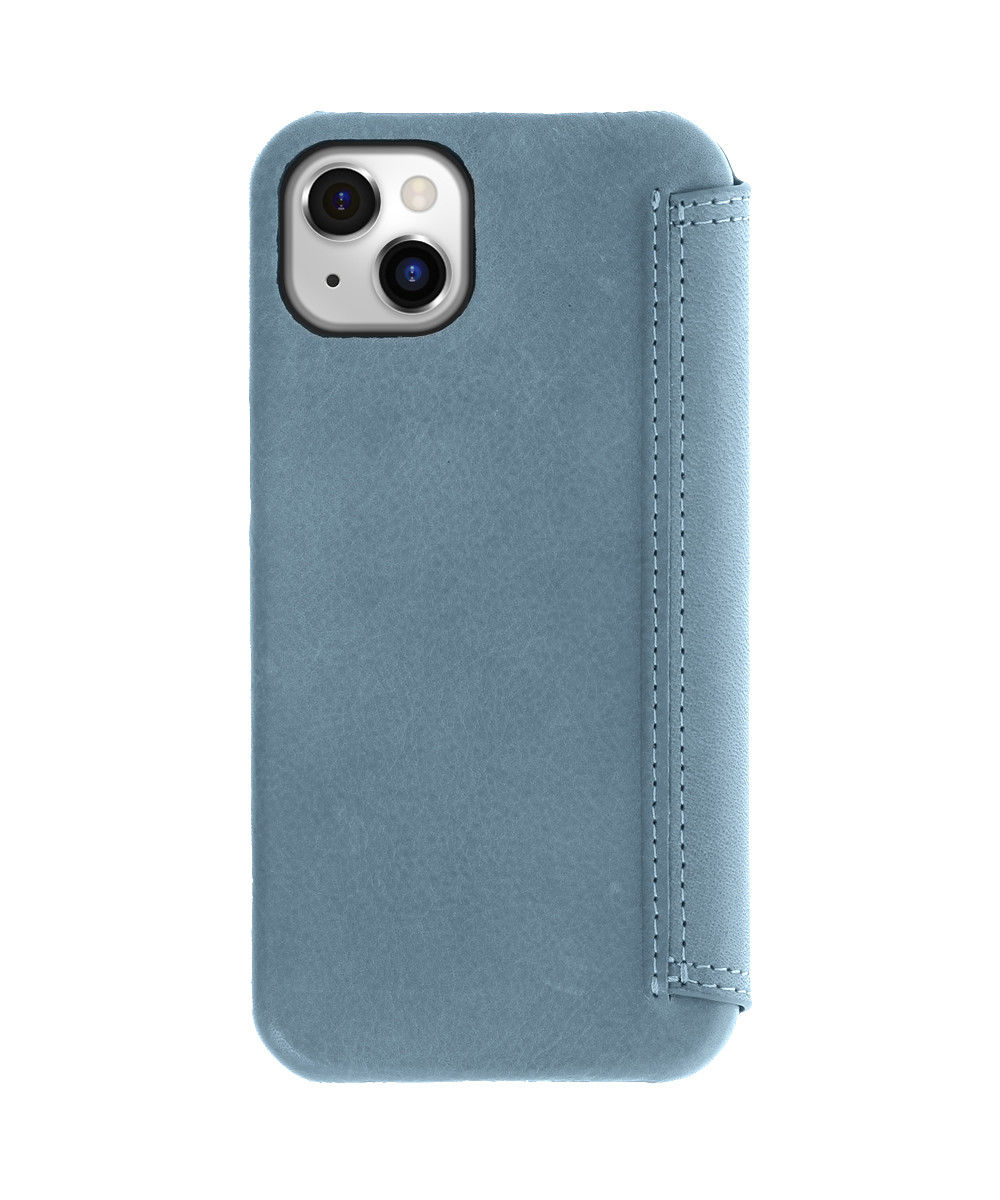 Minim Apple iPhone 14 Plus Hoesje Wallet Book Case Echt Leer Blauw afbeelding 2