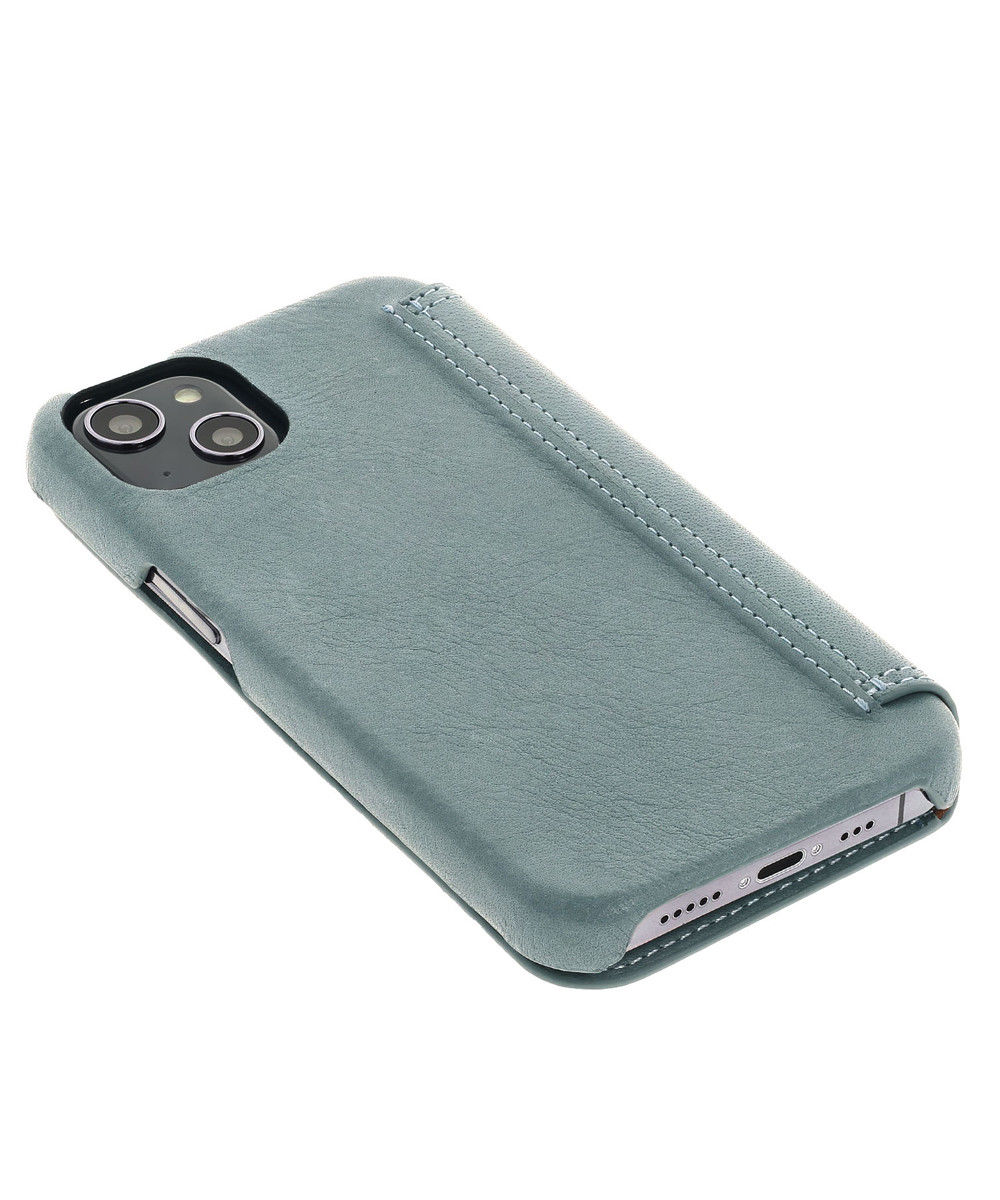 Minim Apple iPhone 14 Plus Hoesje Wallet Book Case Echt Leer Blauw afbeelding 5