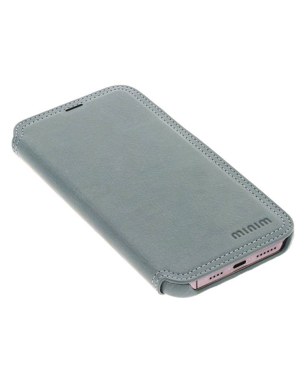 Minim Apple iPhone 14 Plus Hoesje Wallet Book Case Echt Leer Blauw afbeelding 6