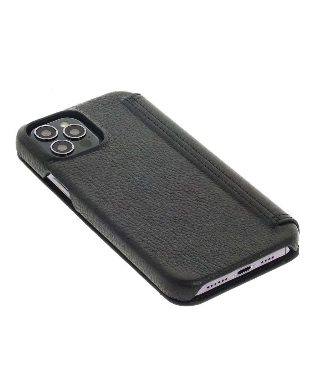 Minim Apple iPhone 14 Pro Max Hoesje Wallet Book Case Echt Leer Zwart afbeelding 8