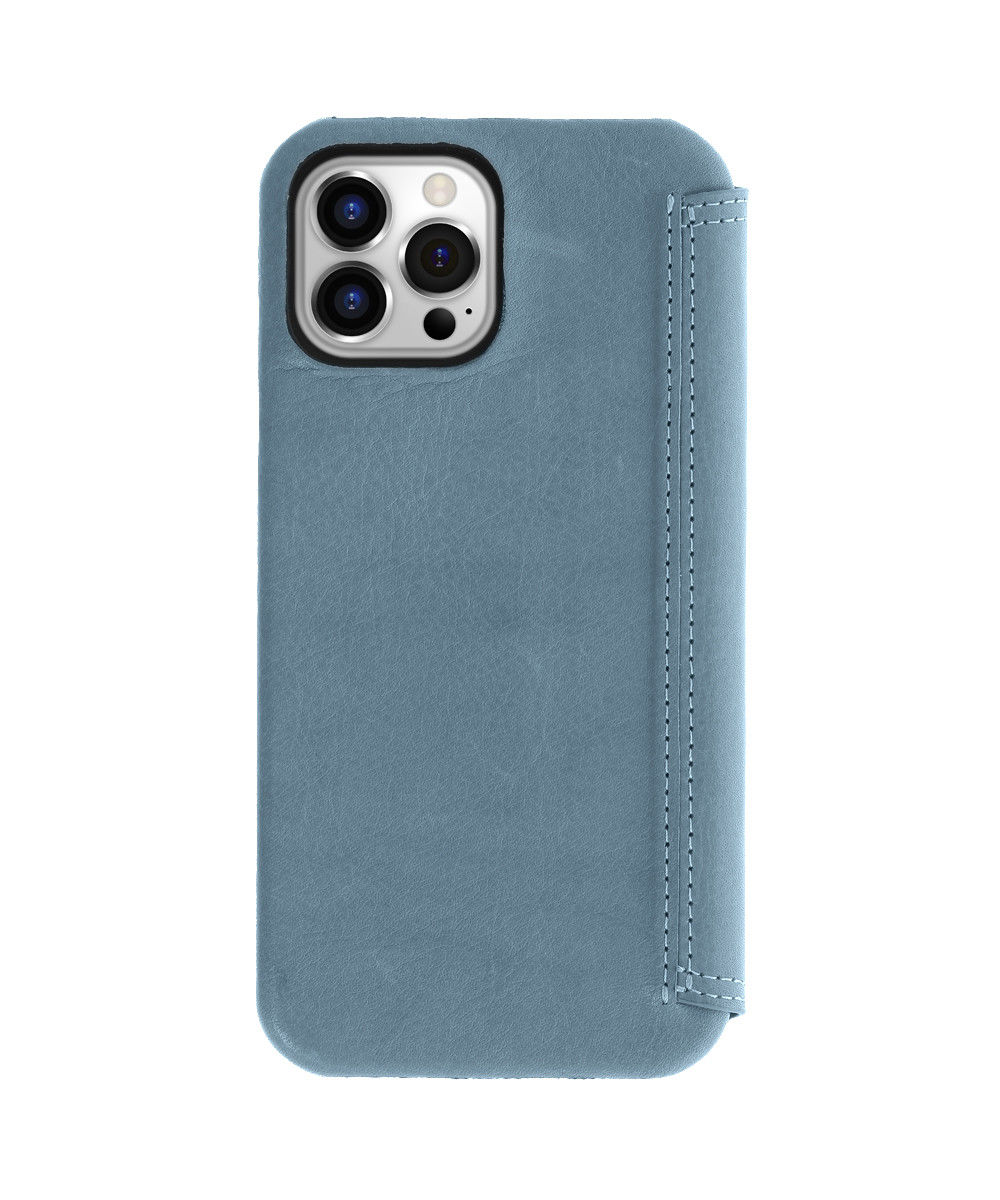 Minim Apple iPhone 14 Pro Max Hoesje Wallet Book Case Echt Leer Blauw afbeelding 2