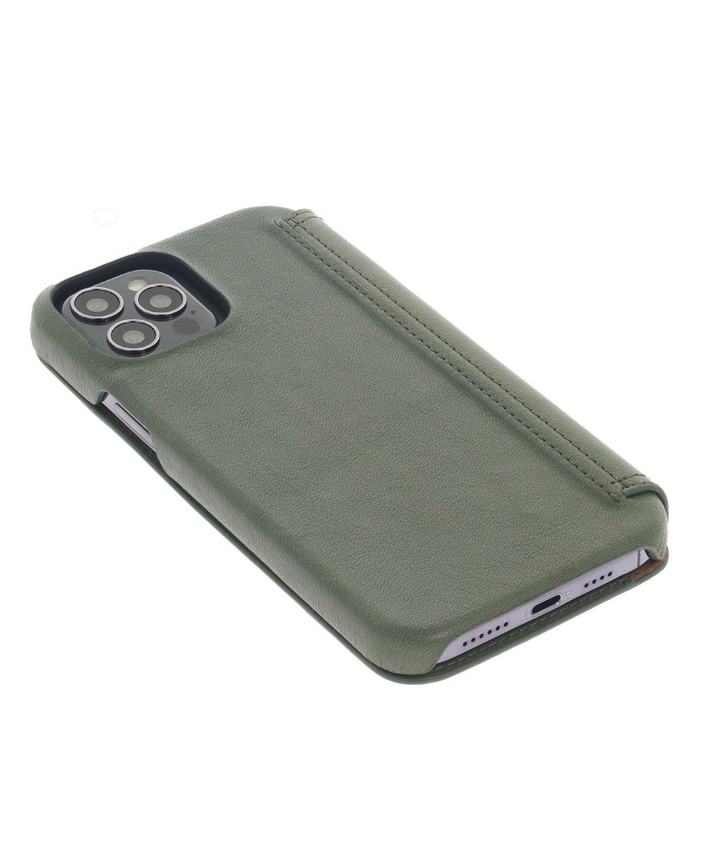 Minim Apple iPhone 14 Pro Max Hoesje Wallet Book Case Echt Leer Groen afbeelding 7