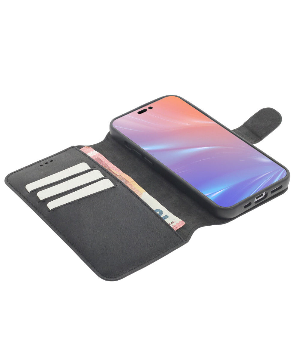 Minim 2-in-1 Apple iPhone 14 Hoesje Book Case en Back Cover Zwart afbeelding 1