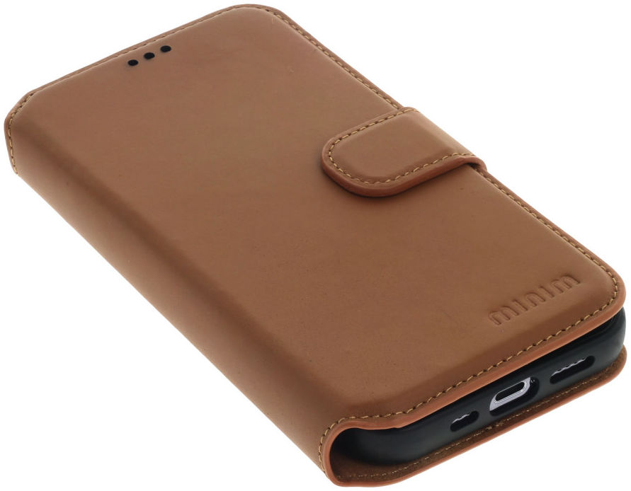 Minim 2-in-1 Apple iPhone 14 Hoesje Book Case en Back Cover Bruin afbeelding 7