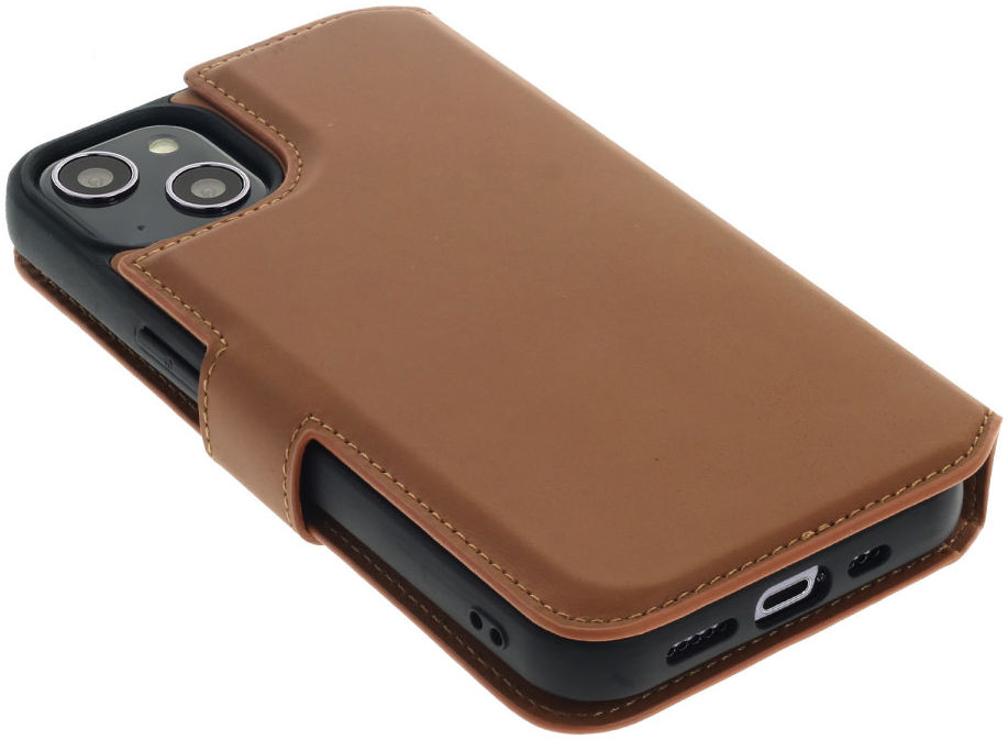 Minim 2-in-1 Apple iPhone 14 Hoesje Book Case en Back Cover Bruin afbeelding 6