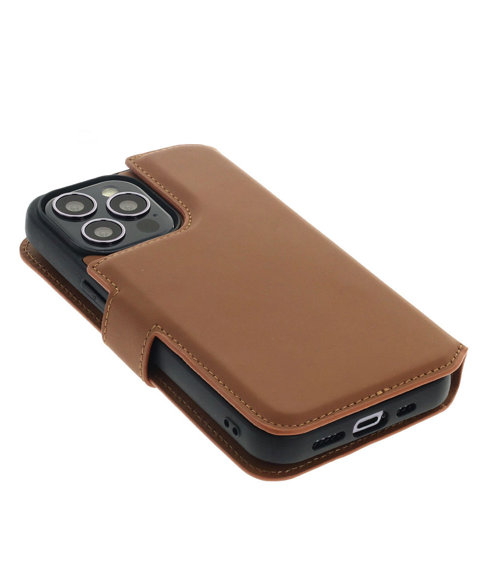Minim 2-in-1 Apple iPhone 14 Pro Hoesje Book Case en Back Cover Bruin afbeelding 6