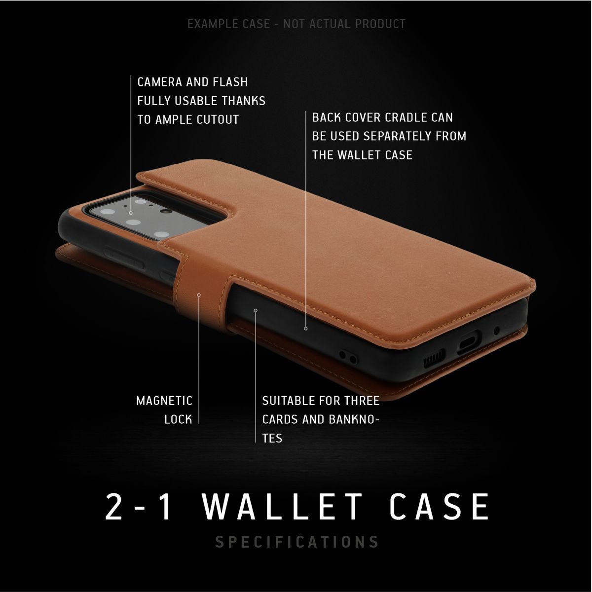 Minim 2-in-1 Apple iPhone 14 Plus Hoesje Book Case en Back Cover Zwart afbeelding 4