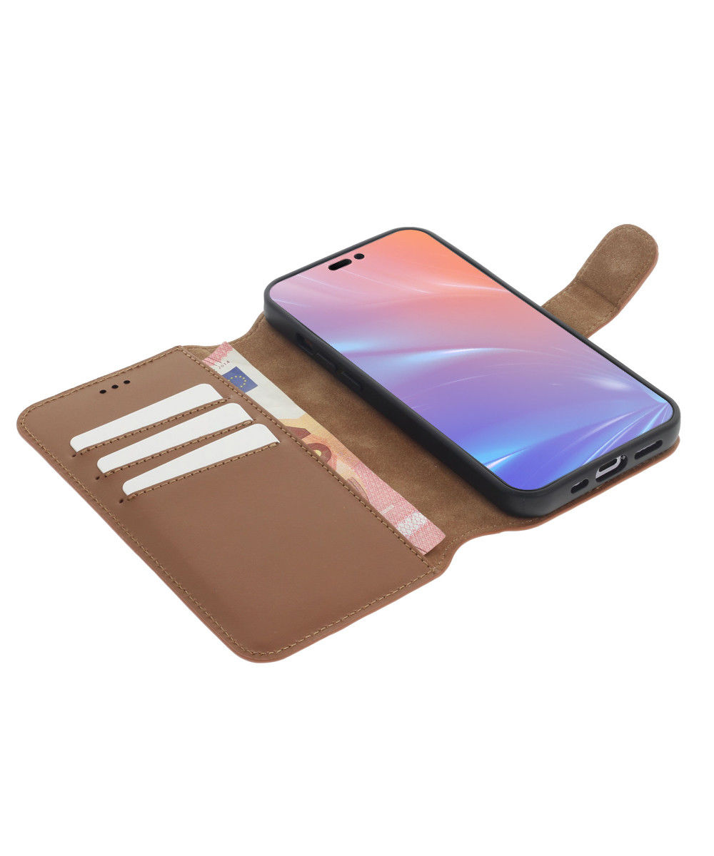 Minim 2-in-1 Apple iPhone 14 Plus Hoesje Book Case en Back Cover Bruin afbeelding 1