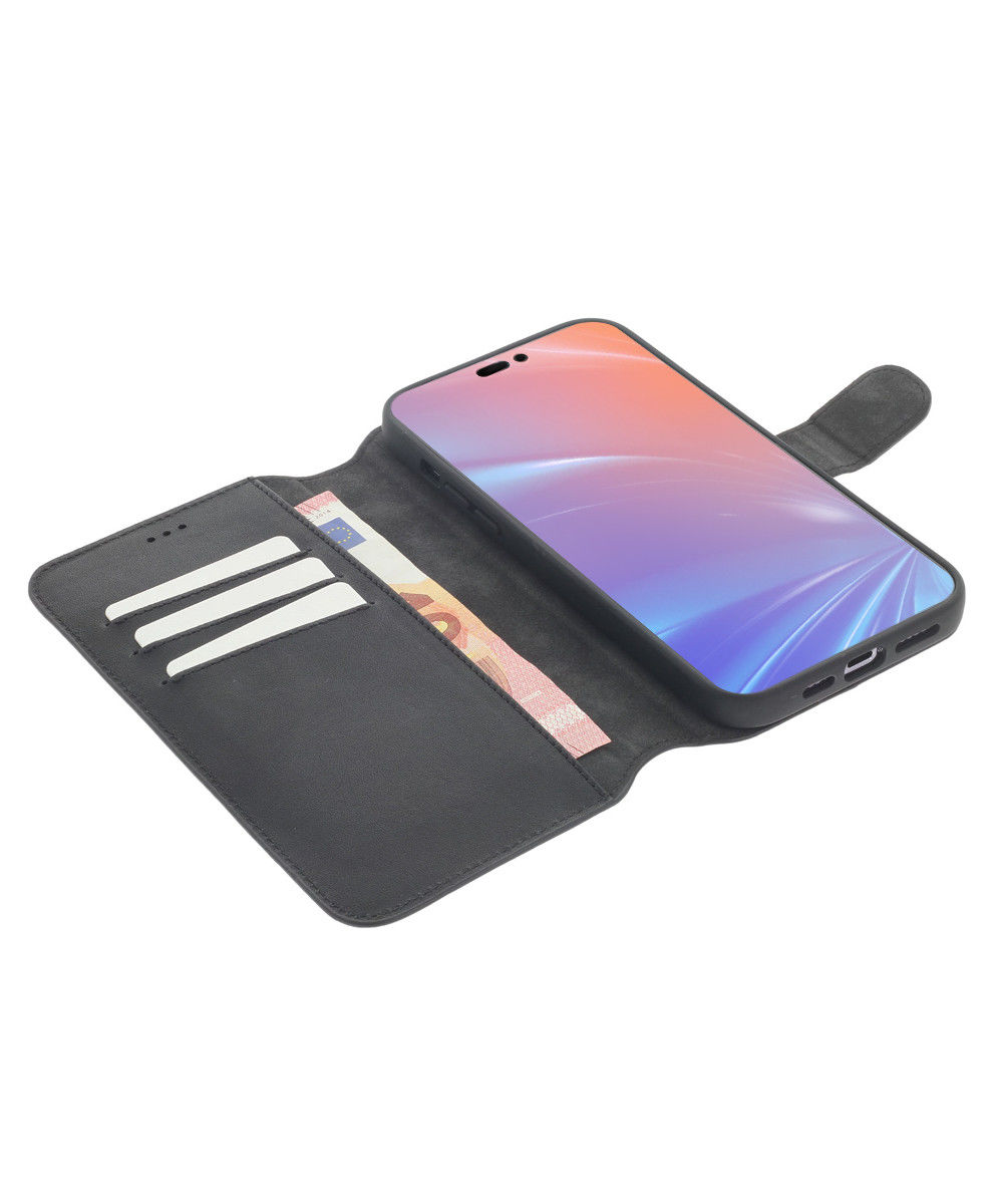 Minim 2-in-1 iPhone 14 Pro Max Hoesje Book Case en Back Cover Zwart afbeelding 1